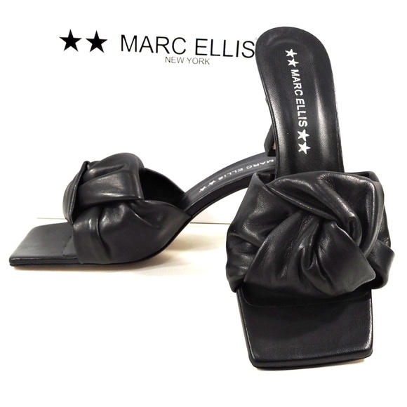 MARC ELLIS 🇮🇹 BLACK LEATHER COMFORT MULES